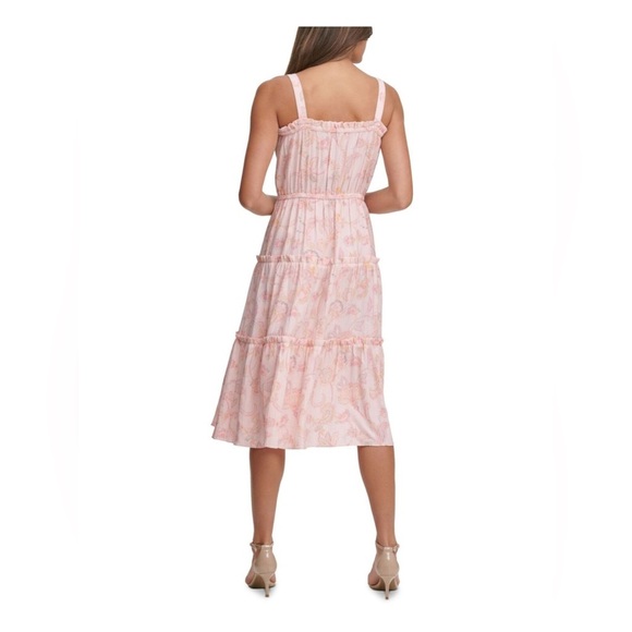 Tommy Hilfiger Womens Marlo Pink Paisley Calf Daytime Midi Dress NWT size 6 - Picture 2 of 11